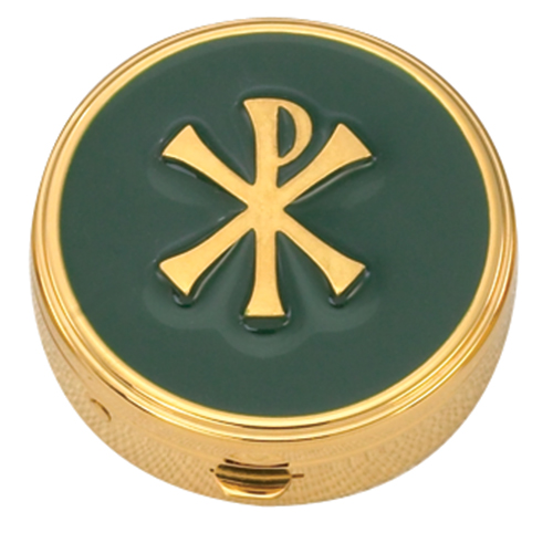 6 to 9 Host Green Enamel and Chi Rho Pyx