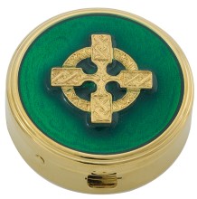 6 to 9 Host Celtic Cross Enameled Pyx