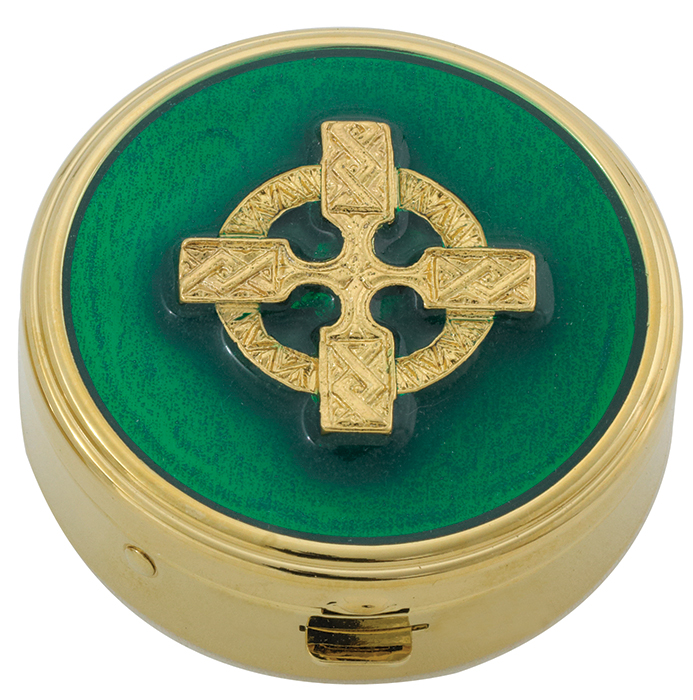 6 to 9 Host Celtic Cross Enameled Pyx
