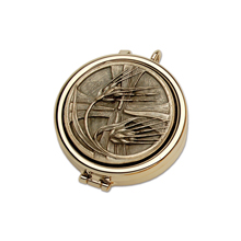Wheat and Cross Gold Plated pyx