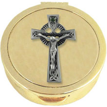 9 Host Pewter Crucifix Pyx