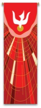 Holy Spirit Banner with Stained Glass Design