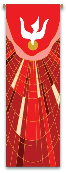 Holy Spirit Banner with Stained Glass Design