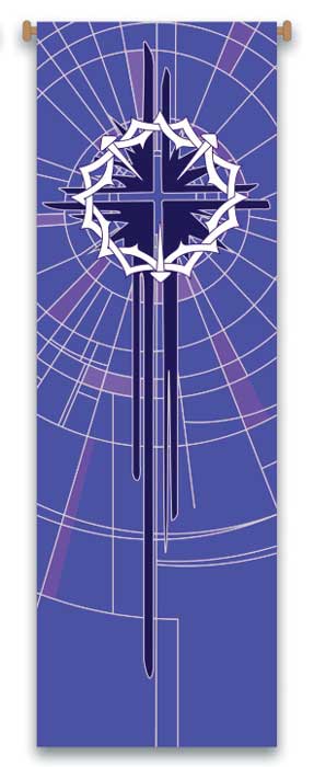 Crown of Thorns Banner with Stained Glass Design