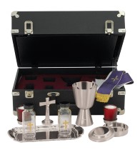 Silver Plated Hard Shell Priest Travel Mass Kit