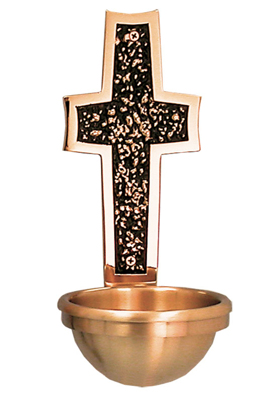 Satin Bronze Wall Holy Water Font
