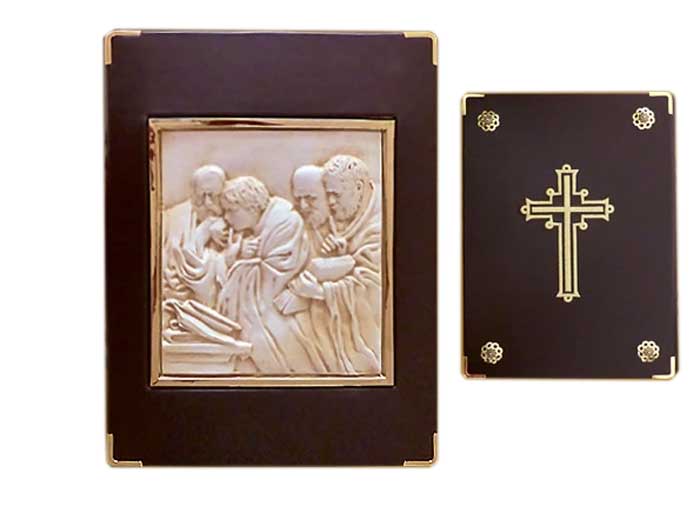 Brown Leather Four Evangelists Book of Gospels Cover