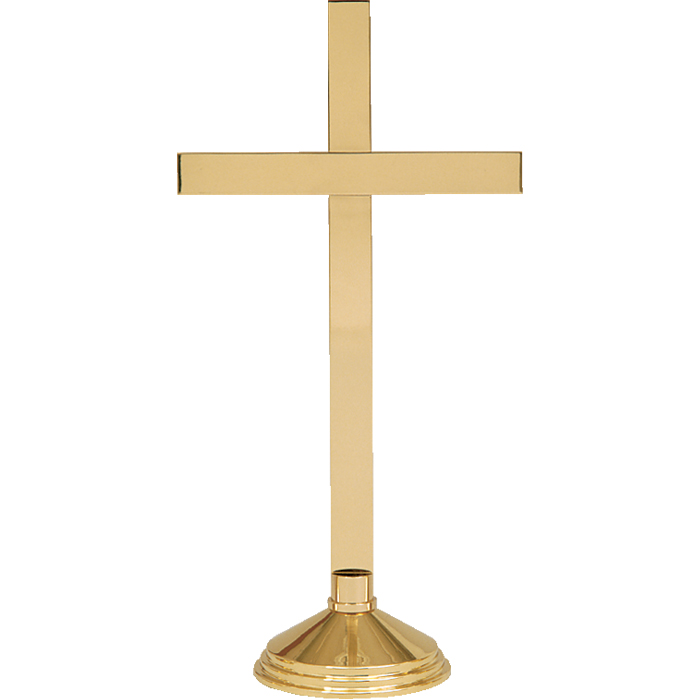 Rimmed Base Brass Cross