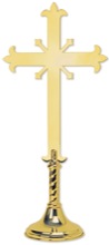 Fleur-de-lis Brass Altar Cross