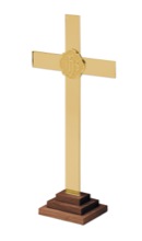 Dark Oak Base IHS Altar Cross