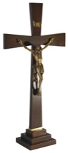 Walnut Wood Altar Cross with IHS