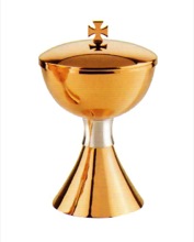 Brass Two Tone Contemporary Ciborium