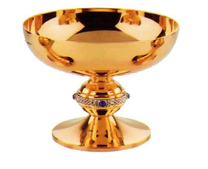Brass Two Tone Open Ciborium in Celtic Design