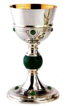 Silver Plated Brass Chalice With Gold Lined Cup