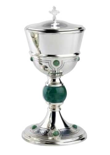 Silver Plated Brass Ciborium, Gold Lined Cup