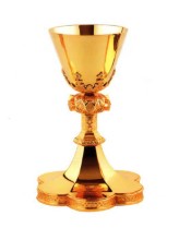 Gold Plated Brass Chalice With Gothic Design