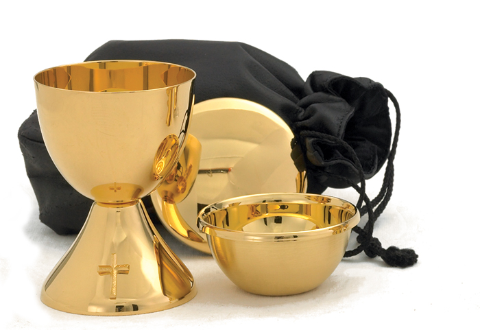 Small Travel 24Kt. Chalice and Ciborium