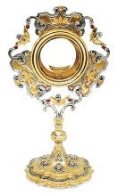 Intricate Two-Tone Brass Monstrance