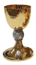 Gold Plated Brass Chalice and Paten