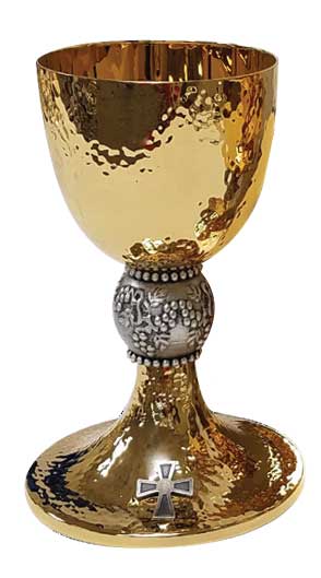 Gold Plated Brass Chalice and Paten