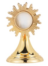 3 1/2" Gold Plated Sunburst Reliquary