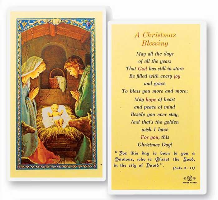 A Christmas Blessing Holy Card