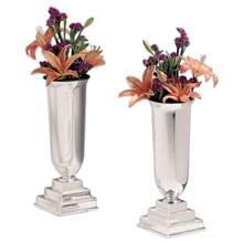 Silverplate Tiered Base Altar Vases