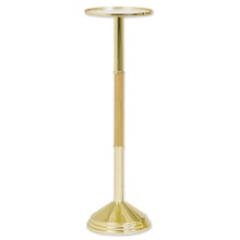 Brass and Oak Plate-Top Pedestal