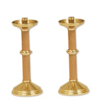 Light Oak Brass Altar Set