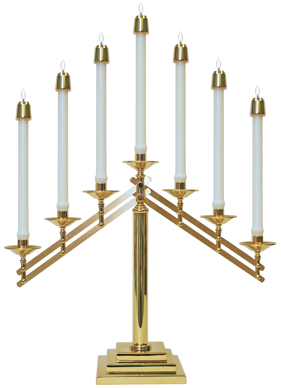 Adjustable 7 Lite Altar Candelabra
