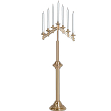 Adjustable Brass 7 Light Floor Candelabra