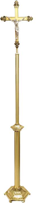 Baroque Style Processional Crucifix, 85" Tall