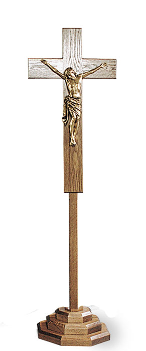 Crucifix with Wood Stand