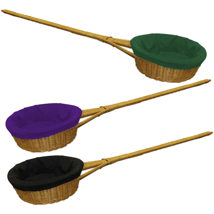 Round Long Handle Reed Collection Basket