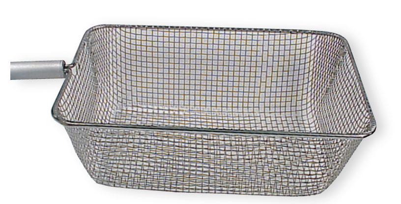 3 to 4 Ft Pole Handle Square Metal Collection Basket