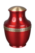 Copper Urn with Red Enamel