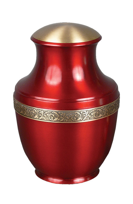 Copper Urn with Red Enamel
