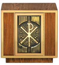 Oak Tabernacle with Chi Rho Design