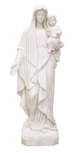 Blessed Madonna and Child Carved Marble Statue