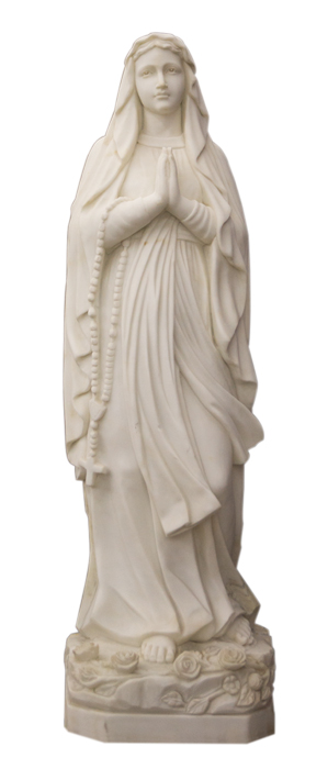Our Lady of Lourdes Hand Carved Marble Statue