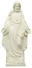 Sacred Heart of Jesus Hand Carved Marble Statue