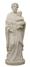 St. Joseph and Child Hand Carved Marble Statue