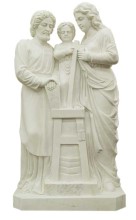 Holy Family Hand Carved Marble Statue