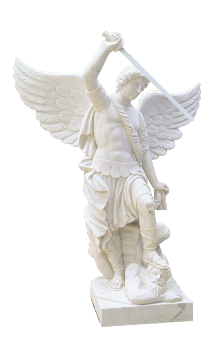 72" Ht. St. Michael The Archangel Marble Statue