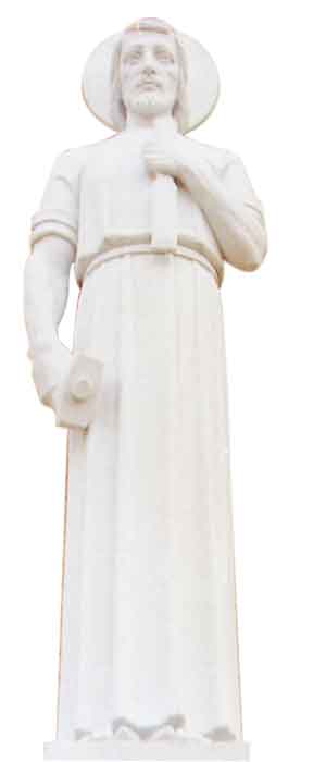 Hand Carved Marble St. Joseph the Worker Statue