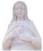 Modern Madonna Immaculate Heart of Mary Marble Statue