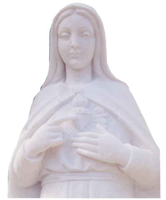 Modern Madonna Immaculate Heart of Mary Marble Statue