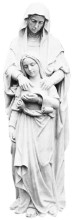 St. Anne and Child Mary Hand Carved Marble Statue