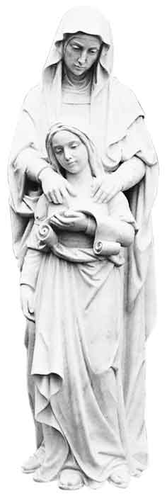 St. Anne and Child Mary Hand Carved Marble Statue