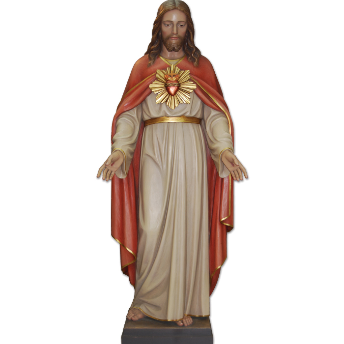 72" Sacred Heart Blessing Wood Statue